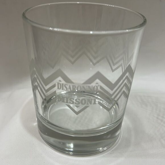 Disaronno Missoni Gray Etched Glass Tumbler Cocktail 10 Oz 3 In Round 3/4 Tall - Picture 7 of 7